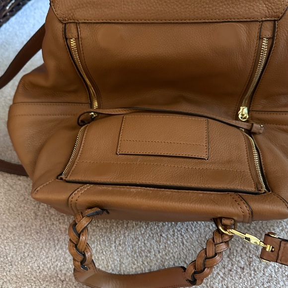 Tory Burch Large Half Moon Satchel Camel - Picture 7 of 11